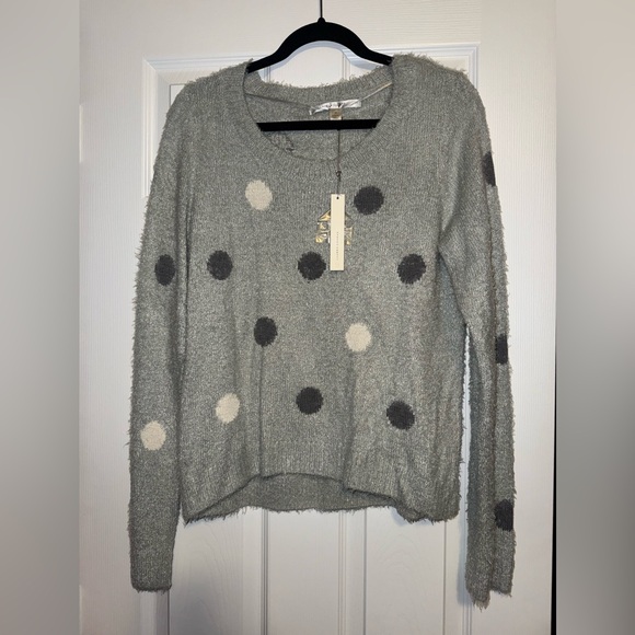 LC Lauren Conrad Gray Polka Dot Sweater - Picture 2 of 7